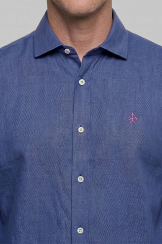 Chemise regular en lin - Bleu
