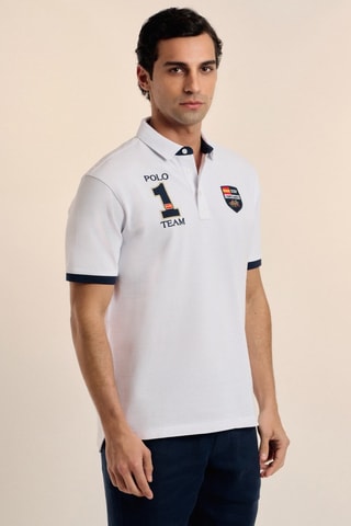 Polo - Blanc, bleu et noir