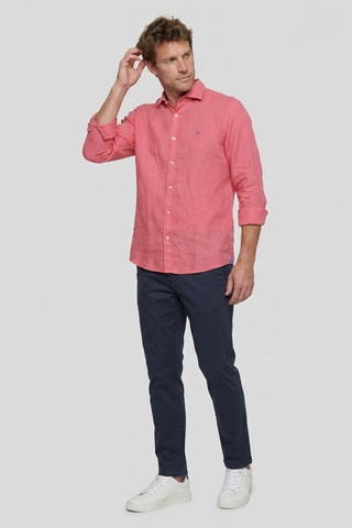 Chemise regular en lin - Orange