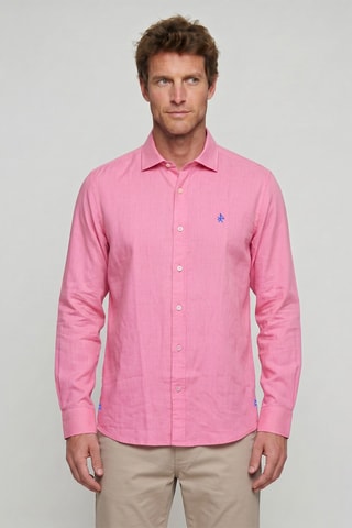 Chemise regular en lin - Rose