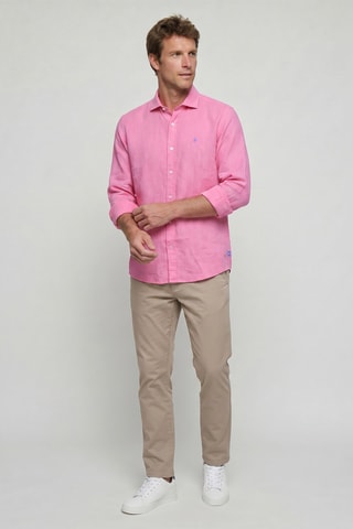 Chemise regular en lin - Rose