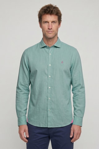 Chemise regular en lin - Vert