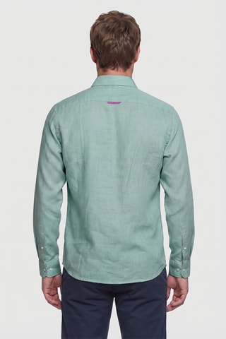 Chemise regular en lin - Vert