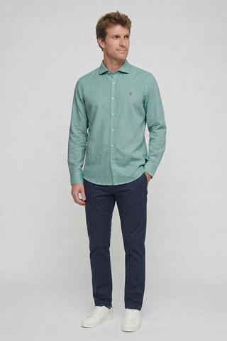 Chemise regular en lin - Vert