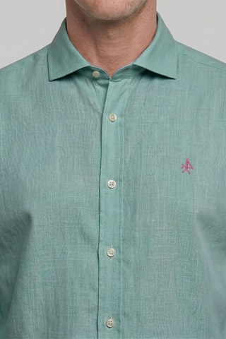 Chemise regular en lin - Vert