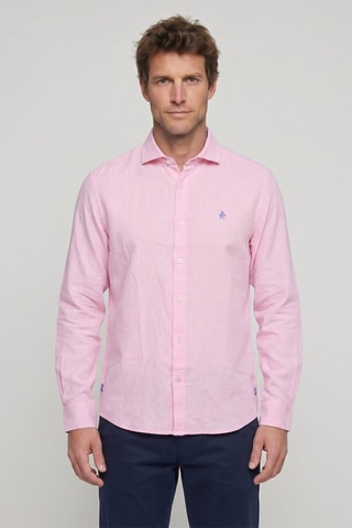 Chemise regular en lin - Rose