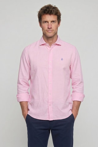 Chemise regular en lin - Rose
