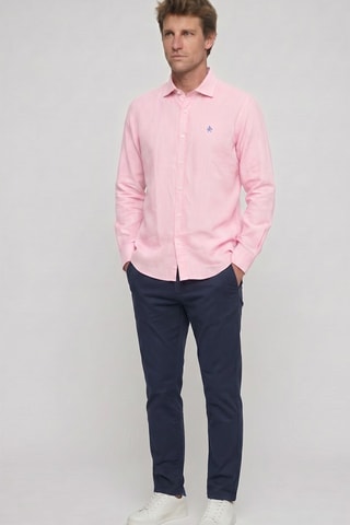 Chemise regular en lin - Rose
