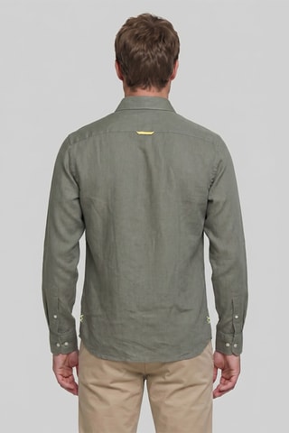 Chemise regular en lin - Kaki