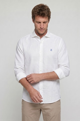 Chemise regular en lin - Blanc