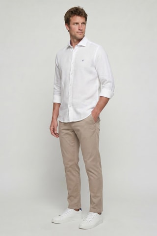 Chemise regular en lin - Blanc