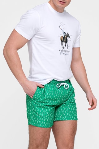 Short de bain - Blanc et vert