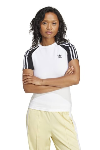 T-shirt slim Adicolor - Blanc