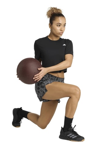 Short regular d’entraînement taille haute AOP - Noir