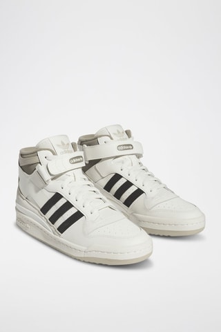 Chaussures montantes de basketball en cuir Forum Mid - Blanc