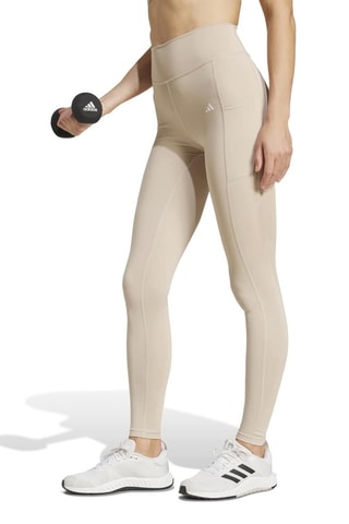Leggings da yoga a vita alta Optime - Beige