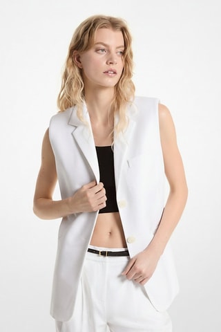 Blazer de lino - Blanco