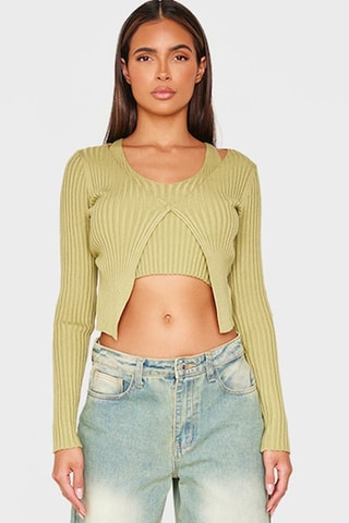 Casaco de malha - Verde-azeitona - Pretty Little Thing