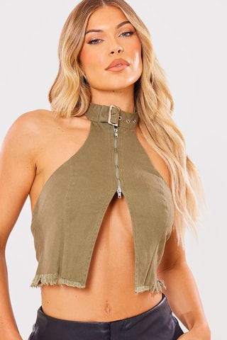 Crop top - caqui