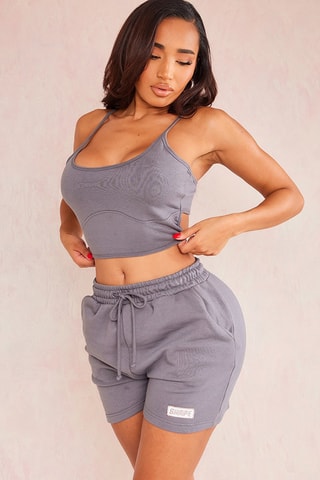 Crop top - Cinzento