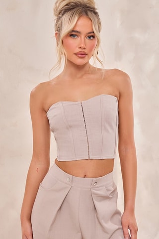 Crop top caicai - Bege-claro