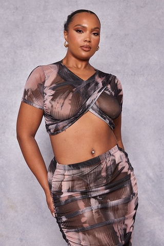 Crop top tie-dye - Preto