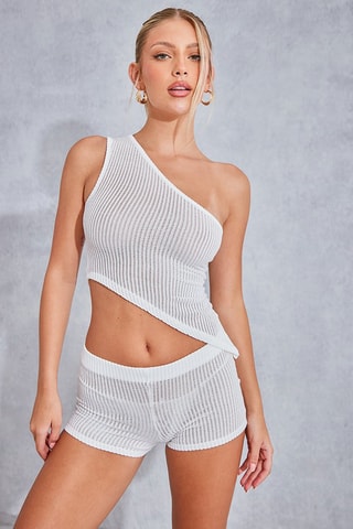 Crop top assimétrico - Branco