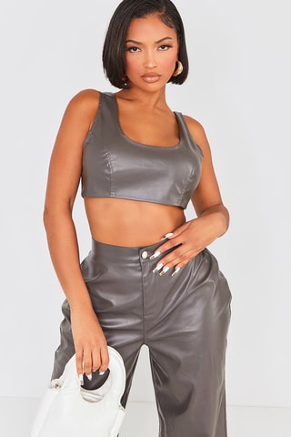 Crop top - Cinzento