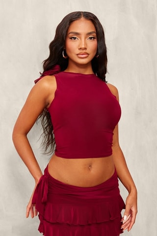 Crop top - Bordô - Pretty Little Thing