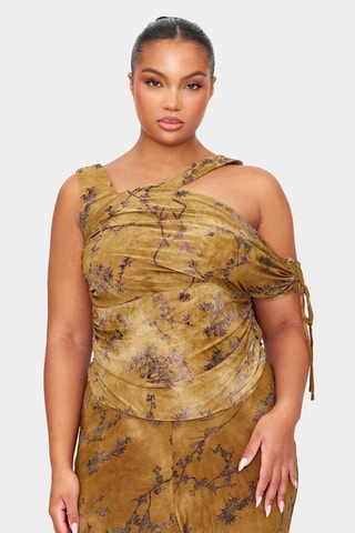 Top drapeado - Verde-azeitona - Pretty Little Thing