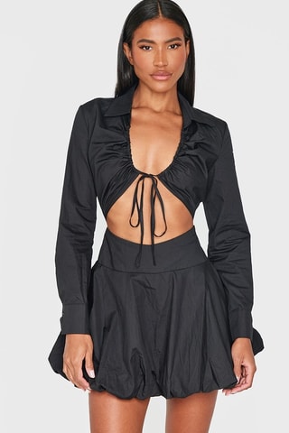 Vestido efeito ilusório - Preto - Pretty Little Thing