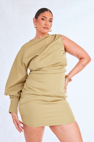 Vestido drapeado - Verde-claro