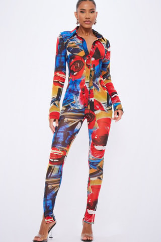Leggings - Vermelho e azul