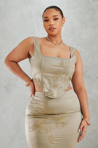 Crop top e saia - Bege