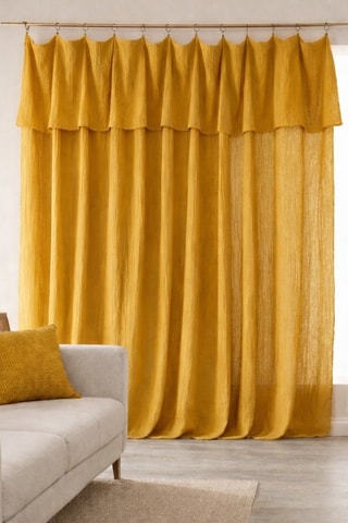 Cortinado em gaze de algodão - Mostarda - 180 x 300 cm