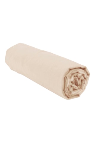 Lençol-capa em algodão 57 fios/cm² 
Bege