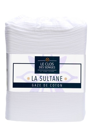 Conjunto de edredão e colcha em gaze de algodão La Sultane - Branco e verde-água