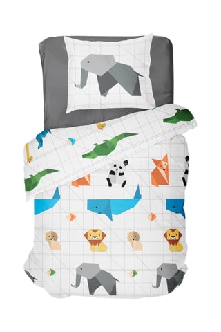 Conjunto de edredão em algodão 57 fios/cm² Origatoon -
Branco e cinzento