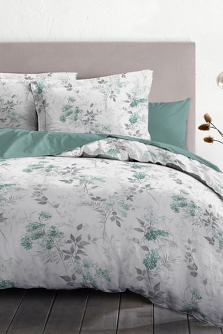 Conjunto de edredão em algodão 57 fios/cm² Pompadour -  
Branco e verde