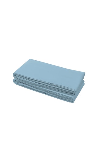 Lençol liso em percal de algodão 80 fios/cm² La Beguine - Azul maya