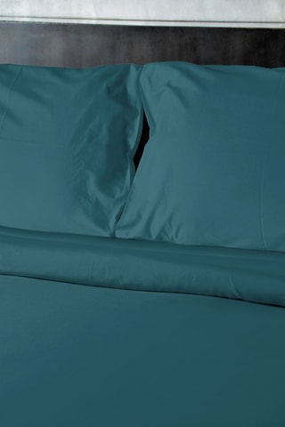 Lençol liso em microfibra 82 g/m²  - Azul-pato