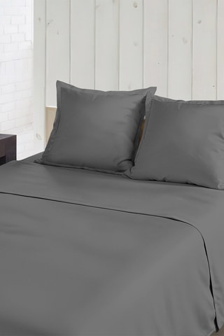 Lençol liso em percal de algodão 80 fios/cm² La Beguine - Antracite