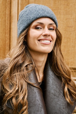 Gorro de lana Henri - Gris jaspeado