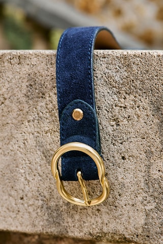 Cinturón de nobuk Helena - Azul marino