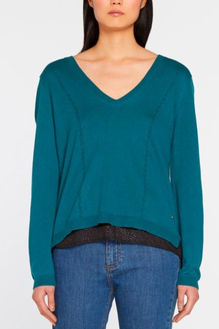 Jersey efecto doble prenda - Azul pato