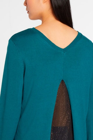 Jersey efecto doble prenda - Azul pato