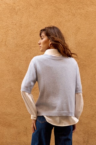 Jersey de lana y cachemir Mirande - Celeste