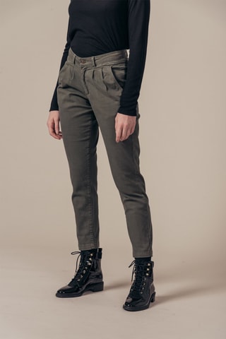 Pantalón carrot de tiro alto Prusse - Caqui