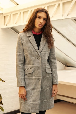 Abrigo de lana reciclada Gris