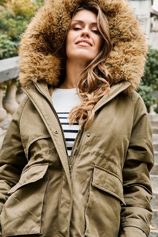 Parka con capucha Lenny - Caqui
